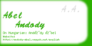 abel andody business card